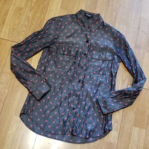 Express City Shirt polka dot button front shirt XS